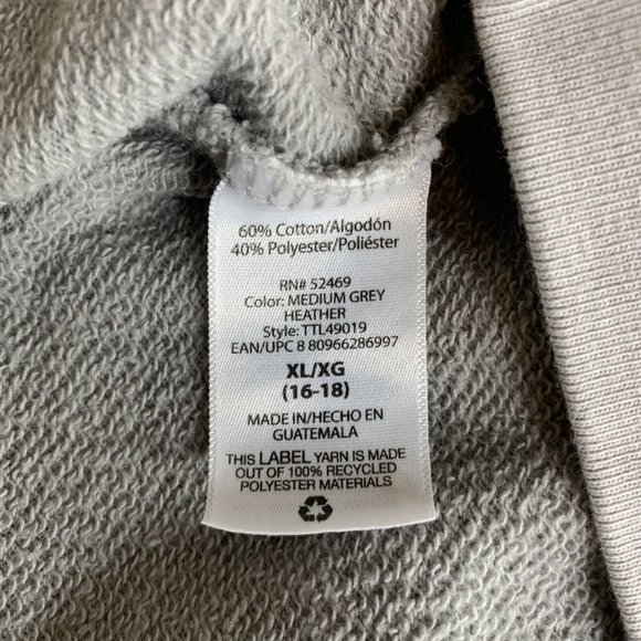 Time And Tru Cowl Neck Sweatshirt Women's XL LS Grey Heather Side Seam Pockets - Picture 8 of 10